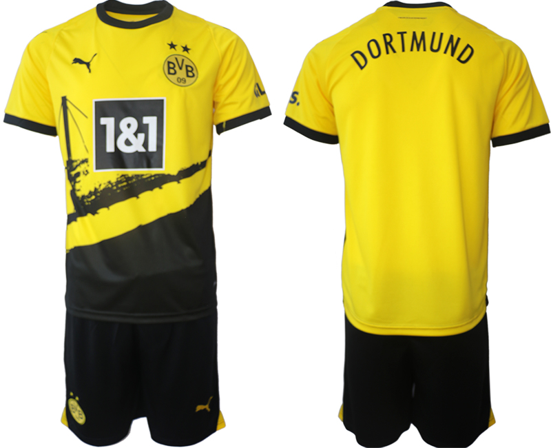 Men 2023-2024 Club Borussia Dortmund home blank yellow Soccer Jersey
